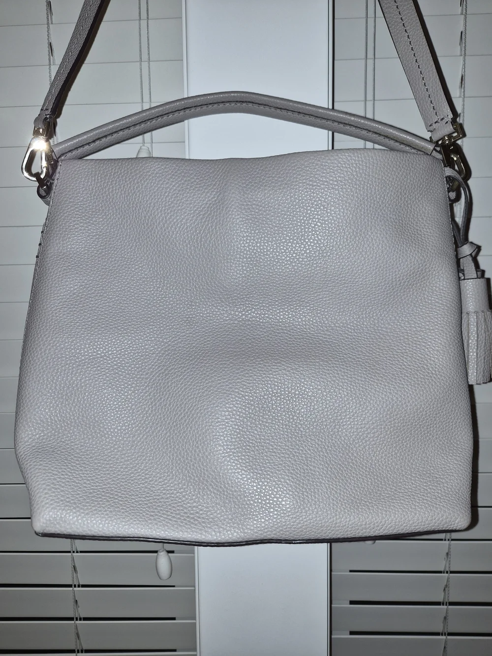 Kate Spade Pebbled Leather Shoulder Bag in Gray